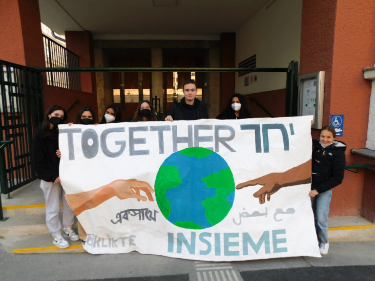 Ein Transparent für den Klimaschutz